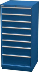 LISTA - 8 Drawer, Modular Storage Cabinet - Steel, 28-1/4" Wide x 28-1/2" Deep x 59-1/2" High, Blue - Industrial Tool & Supply