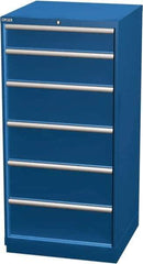 LISTA - 6 Drawer, Modular Storage Cabinet - Steel, 28-1/4" Wide x 28-1/2" Deep x 59-1/2" High, Blue - Industrial Tool & Supply