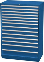 LISTA - 14 Drawer, Modular Storage Cabinet - Steel, 40-1/4" Wide x 22-1/2" Deep x 59-1/2" High, Blue - Industrial Tool & Supply