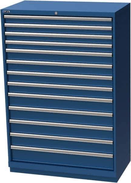 LISTA - 13 Drawer, Modular Storage Cabinet - Steel, 40-1/4" Wide x 22-1/2" Deep x 59-1/2" High, Blue - Industrial Tool & Supply