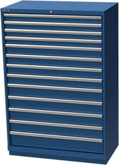 LISTA - 13 Drawer, Modular Storage Cabinet - Steel, 40-1/4" Wide x 22-1/2" Deep x 59-1/2" High, Blue - Industrial Tool & Supply