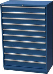 LISTA - 10 Drawer, Modular Storage Cabinet - Steel, 40-1/4" Wide x 22-1/2" Deep x 59-1/2" High, Blue - Industrial Tool & Supply