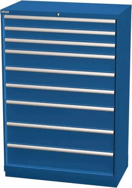 LISTA - 9 Drawer, Modular Storage Cabinet - Steel, 40-1/4" Wide x 22-1/2" Deep x 59-1/2" High, Blue - Industrial Tool & Supply