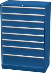 LISTA - 8 Drawer, Modular Storage Cabinet - Steel, 40-1/4" Wide x 22-1/2" Deep x 59-1/2" High, Blue - Industrial Tool & Supply