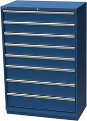 LISTA - 8 Drawer, Modular Storage Cabinet - Steel, 40-1/4" Wide x 22-1/2" Deep x 59-1/2" High, Blue - Industrial Tool & Supply