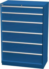 LISTA - 6 Drawer, Modular Storage Cabinet - Steel, 40-1/4" Wide x 22-1/2" Deep x 59-1/2" High, Blue - Industrial Tool & Supply