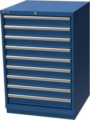 LISTA - 9 Drawer, Modular Storage Cabinet - Steel, 28-1/4" Wide x 28-1/2" Deep x 41-3/4" High, Blue - Industrial Tool & Supply