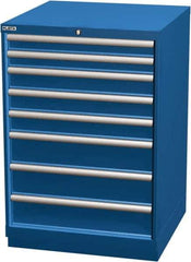 LISTA - 8 Drawer, Modular Storage Cabinet - Steel, 28-1/4" Wide x 28-1/2" Deep x 41-3/4" High, Blue - Industrial Tool & Supply