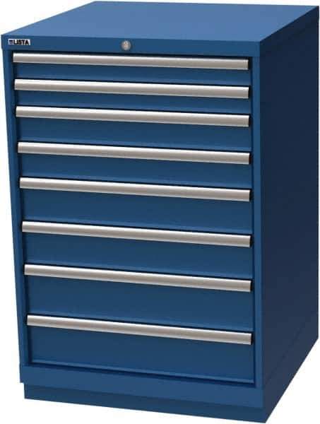LISTA - 8 Drawer, Modular Storage Cabinet - Steel, 28-1/4" Wide x 28-1/2" Deep x 41-3/4" High, Blue - Industrial Tool & Supply