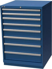LISTA - 8 Drawer, Modular Storage Cabinet - Steel, 28-1/4" Wide x 28-1/2" Deep x 41-3/4" High, Blue - Industrial Tool & Supply