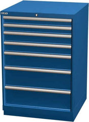 LISTA - 7 Drawer, Modular Storage Cabinet - Steel, 28-1/4" Wide x 28-1/2" Deep x 41-3/4" High, Blue - Industrial Tool & Supply