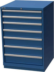 LISTA - 7 Drawer, Modular Storage Cabinet - Steel, 28-1/4" Wide x 28-1/2" Deep x 41-3/4" High, Blue - Industrial Tool & Supply