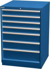 LISTA - 7 Drawer, Modular Storage Cabinet - Steel, 28-1/4" Wide x 28-1/2" Deep x 41-3/4" High, Blue - Industrial Tool & Supply