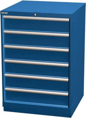 LISTA - 6 Drawer, Modular Storage Cabinet - Steel, 28-1/4" Wide x 28-1/2" Deep x 41-3/4" High, Blue - Industrial Tool & Supply