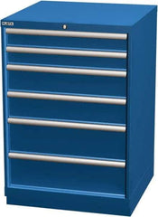 LISTA - 6 Drawer, Modular Storage Cabinet - Steel, 28-1/4" Wide x 28-1/2" Deep x 41-3/4" High, Blue - Industrial Tool & Supply