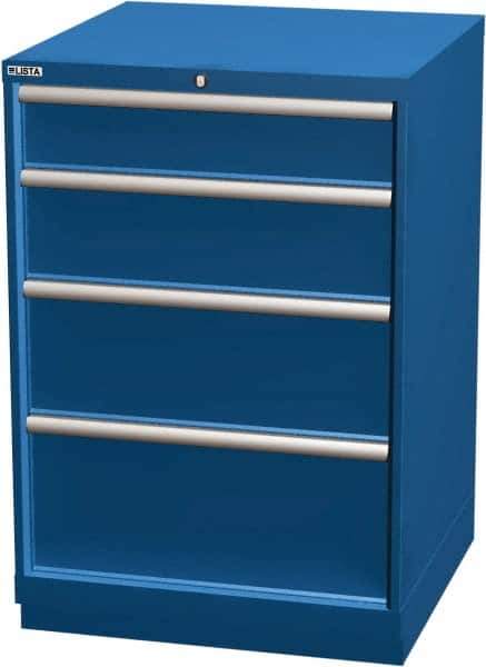 LISTA - 4 Drawer, Modular Storage Cabinet - Steel, 28-1/4" Wide x 28-1/2" Deep x 41-3/4" High, Blue - Industrial Tool & Supply