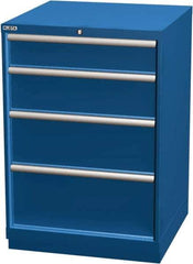 LISTA - 4 Drawer, Modular Storage Cabinet - Steel, 28-1/4" Wide x 28-1/2" Deep x 41-3/4" High, Blue - Industrial Tool & Supply