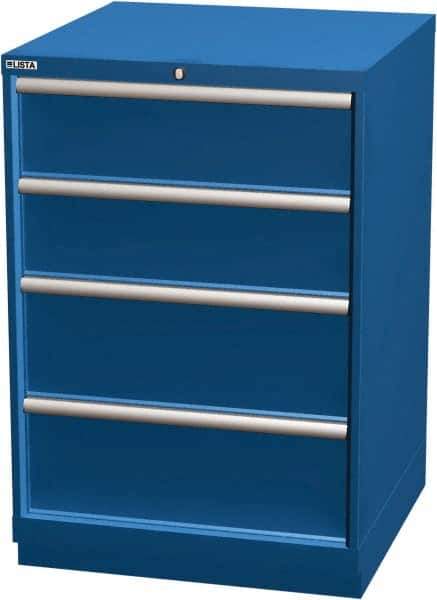 LISTA - 4 Drawer, Modular Storage Cabinet - Steel, 28-1/4" Wide x 28-1/2" Deep x 41-3/4" High, Blue - Industrial Tool & Supply