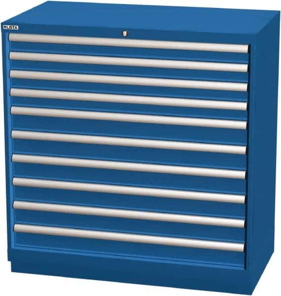 LISTA - 10 Drawer, Modular Storage Cabinet - Steel, 40-1/4" Wide x 22-1/2" Deep x 41-3/4" High, Blue - Industrial Tool & Supply