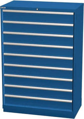 LISTA - 9 Drawer, Modular Storage Cabinet - Steel, 40-1/4" Wide x 22-1/2" Deep x 59-1/2" High, Blue - Industrial Tool & Supply
