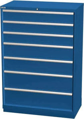LISTA - 7 Drawer, Modular Storage Cabinet - Steel, 40-1/4" Wide x 22-1/2" Deep x 59-1/2" High, Blue - Industrial Tool & Supply