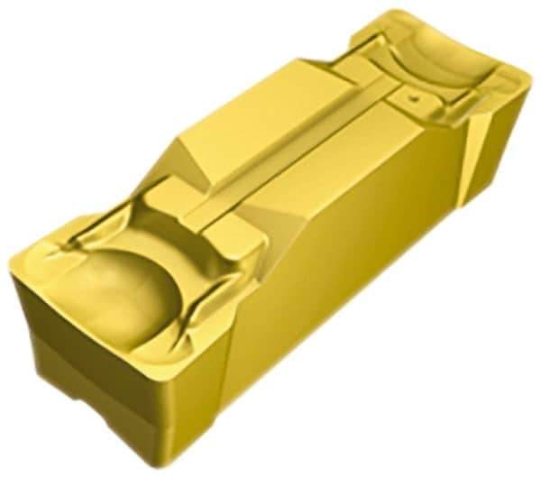 Sandvik Coromant - E2N123 GM Grade 2135, 2.39mm Cutting Width Carbide Grooving Insert - 18.4mm Max Depth of Cut, Neutral, 0.2mm Corner Radius, TiCN/Al2O3/TiN Finish - Industrial Tool & Supply