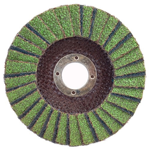 5″ × 1/4″ × 7/8″ Neon R766 Flap Disc Type 27 Flat 60 Grit - Industrial Tool & Supply