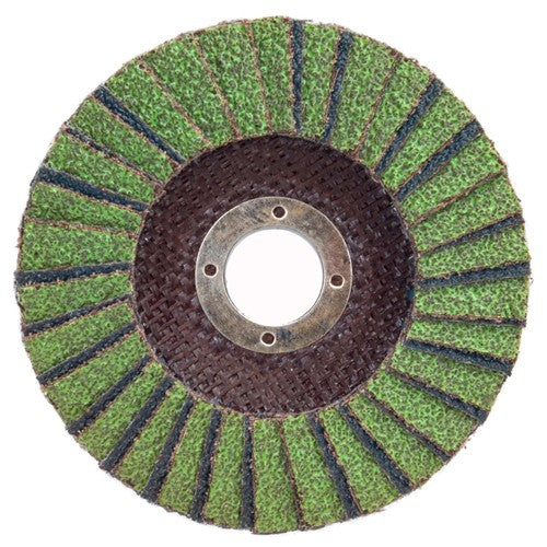 5″ × 1/4″ × 7/8″ Neon R766 Flap Disc Type 27 Flat 80 Grit - Industrial Tool & Supply
