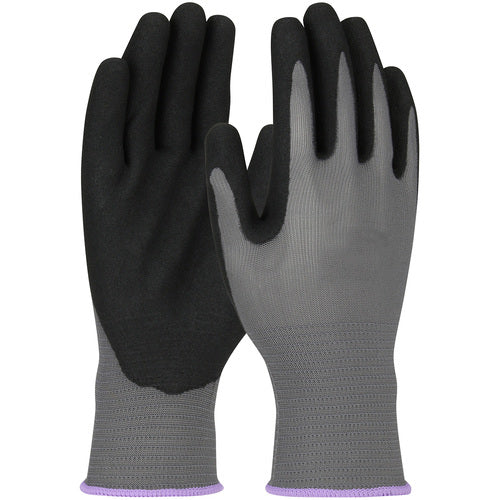 ‎34-300/M Seamless Knits General Duty - G-Tek GP - 13G Gray Polyester Shell - Black Nitrile MicroSurface Grip - Exact Industrial Supply
