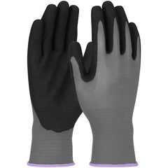 ‎34-300/M Seamless Knits General Duty - G-Tek GP - 13G Gray Polyester Shell - Black Nitrile MicroSurface Grip - Exact Industrial Supply
