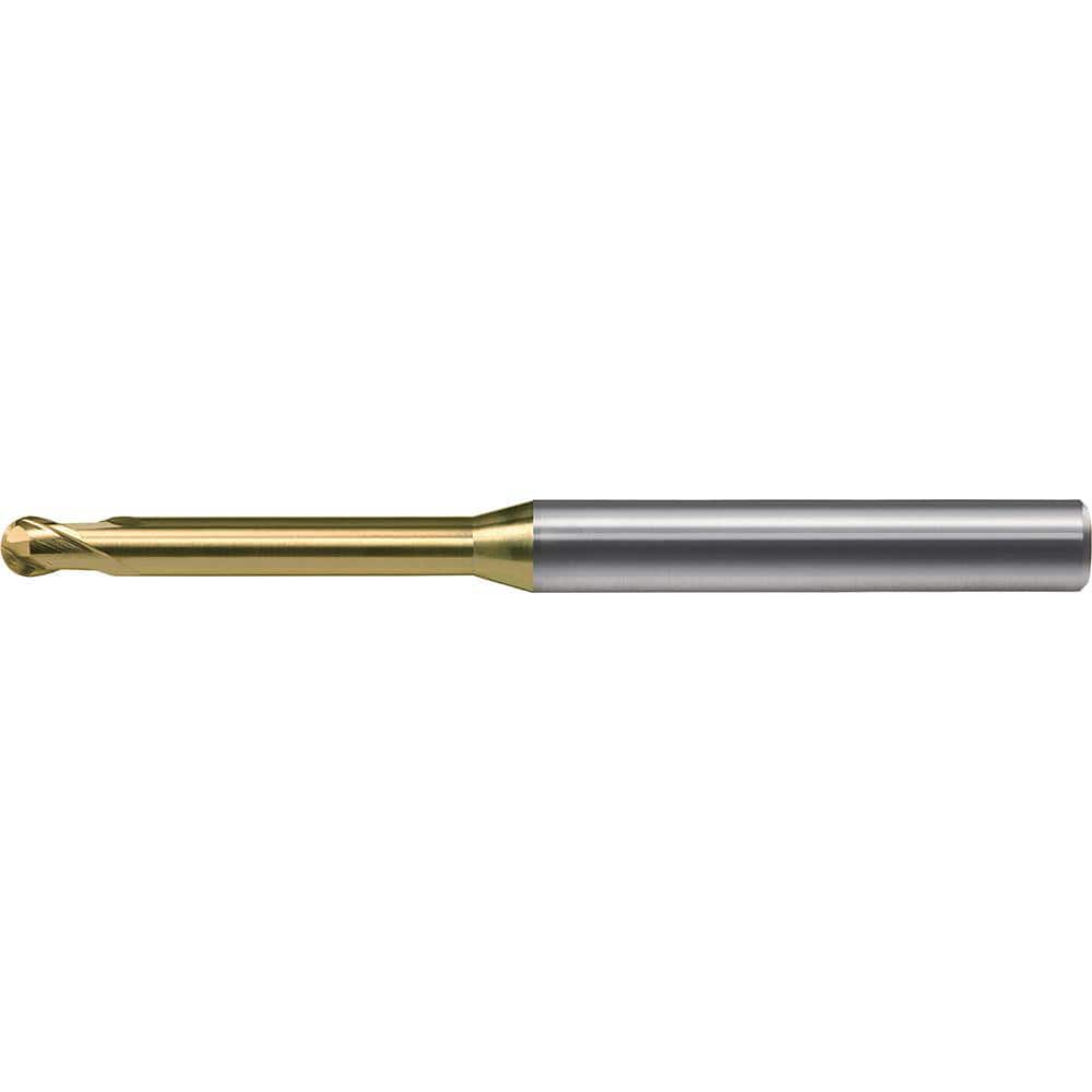 Ball End Mill: 2 Flute, Solid Carbide 65 mm OAL, Hardmax Coated, Series HSLB