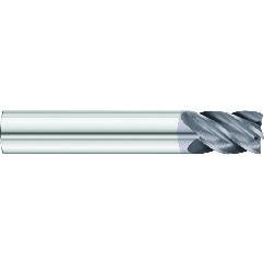 1/4 x 1/4 x 3/8 x 4 OAL .030 C/R 5 Flute Necked Carbide End Mill - Round Shank-AlCrN Coated - Industrial Tool & Supply