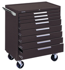 8-Drawer Roller Cabinet w/ball bearing Dwr slides - 40'' x 20'' x 34'' Brown - Industrial Tool & Supply