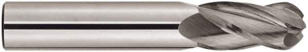 Niagara Cutter - 1" Diam, 4" LOC, 4 Flute Solid Carbide Ball End Mill - TiAlN Finish, Single End, 7" OAL, 1" Shank Diam, Spiral Flute - Industrial Tool & Supply