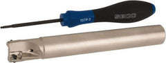Seco - 3/4" Cut Diam, 0.354" Max Depth of Cut, 3/4" Shank Diam, 5.906" OAL, Indexable Square Shoulder End Mill - XO.X 10T3.. Inserts, Cylindrical Shank, 90° Lead Angle, Through Coolant, Series Turbo 10 - Industrial Tool & Supply