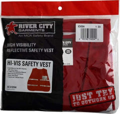 MCR Safety - One Size Fits Most High Visibility Red Mesh Incident Command Vest - 21" Chest, Hook & Loop Closure, Polyester Blend - Industrial Tool & Supply