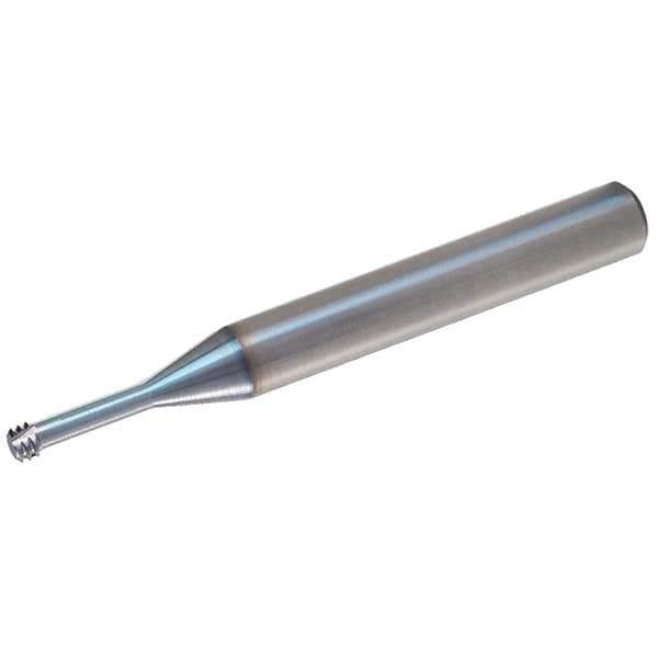 Vargus - #8-32 Thread, 0.2362" Shank Diam, TiCN Coating, Solid Carbide Straight Flute Thread Mill - 3 Flutes, 2.244" OAL, #8 Min Noml Diameter - Industrial Tool & Supply