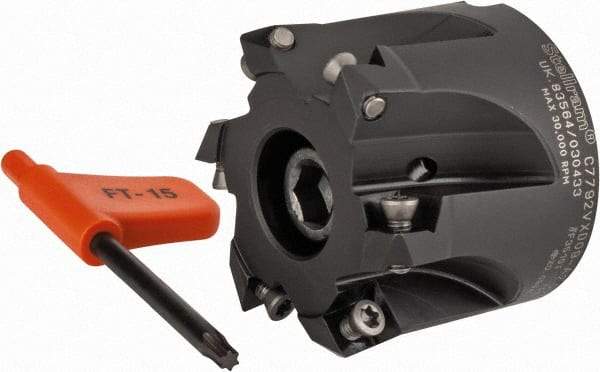 Kennametal - 2" Cut Diam, 0.059" Max Depth, 3/4" Arbor Hole, 6 Inserts, XD 09 Insert Style, Indexable Copy Face Mill - C7792VXD09-A2.00Z06R Cutter Style, 1.574" High, Through Coolant, Series 7792 - Industrial Tool & Supply