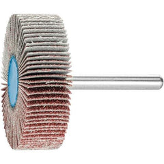 PFERD - 2" Diam x 1/2" Face Width, Aluminum Oxide Coated Mounted Flap Wheel - 1/4" Shank Mount, 60 Grit, 23,000 Max RPM - Industrial Tool & Supply