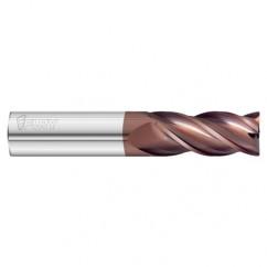 1" Dia. x 5 Overall Length 4-Flute .090 C/R Solid Carbide SE End Mill-Round Shank-Center Cut-FC20 - Industrial Tool & Supply