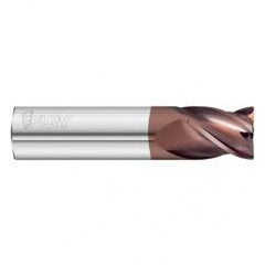 1" Dia. x 4 Overall Length 4-Flute .120 C/R Solid Carbide SE End Mill-Round Shank-Center Cut-FC20 - Industrial Tool & Supply