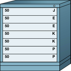 59.25 x 28.25 x 30'' (8 Drawers) - Pre-Engineered Modular Drawer Cabinet Eye-Level (150 Compartments) - Industrial Tool & Supply