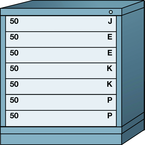 Bench-Standard Cabinet - 7 Drawers - 30 x 28-1/4 x 33-1/4" - Single Drawer Access - Industrial Tool & Supply