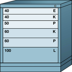 Bench-Standard Cabinet - 6 Drawers - 30 x 28-1/4 x 33-1/4" - Single Drawer Access - Industrial Tool & Supply