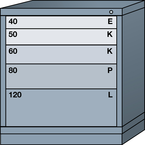 Bench-Standard Cabinet - 5 Drawers 30 x 28-1/4 x 33-1/4" - Single Drawer Access - Industrial Tool & Supply