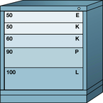 Bench-Standard Cabinet - 5 Drawers - 30 x 28-1/4 x 33-1/4" - Single Drawer Access - Industrial Tool & Supply