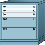 Bench-Standard Cabinet - 5 Drawers - 30 x 28-1/4 x 33-1/4" - Multiple Drawer Access - Industrial Tool & Supply