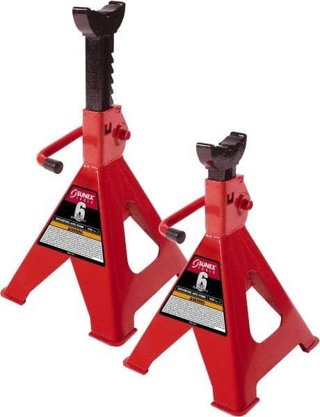 Sunex Tools - 6 Ton Load Capacity Ratcheting Jack Stand - 15-3/4 to 24" High, 11-1/2" Base Width - Industrial Tool & Supply