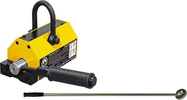 Mag-Mate - 800 Lb Load Capacity, Magnetic Lifter - 8-7/8" High x 3-5/8" Wide, 3" Head/Holder Diam, 2 Poles, For Use with Flat & Round Ferrous Metal - Industrial Tool & Supply