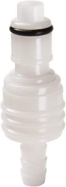 Parker - 1/4" Nominal Flow, 3/8" ID, Hose Barb Valved Inline Coupling Insert - 120 Max psi, -40 to 180°F, Acetal Copolymer Coupling, Nitrile O-Ring - Industrial Tool & Supply